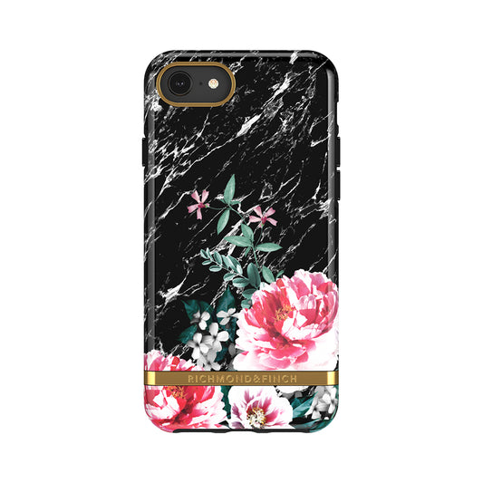 iPhone Case Marble Black Floral
